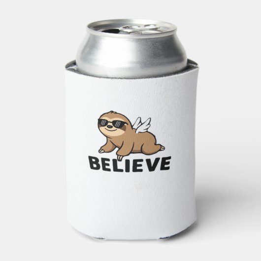 Rafraîchisseur Pour Canette Cool Flying Sloth Croyez Drôle Motivational Design (Can devant)