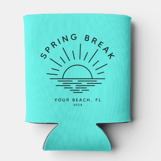 Rafraîchisseur Pour Canette Cool Moderne Spring Break Lieu personnalisé (Dos)