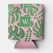 Rafraîchisseur Pour Canette Cool Monstera Feuilles Monogramme (Devant)