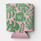 Rafraîchisseur Pour Canette Cool Monstera Feuilles Monogramme (Dos)