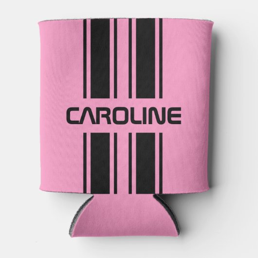 Rafraîchisseur Pour Canette Cool personnalisé mignon rose noir course automobi (Devant)