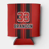 Rafraîchisseur Pour Canette Cool Personnalisé Rouge Et Noir Course Auto Strips (Devant)