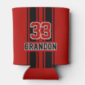 Rafraîchisseur Pour Canette Cool Personnalisé Rouge Et Noir Course Auto Strips (Dos)