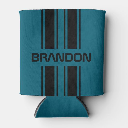 Rafraîchisseur Pour Canette Cool personnalisé Turquoise bleu noir course autom (Devant)