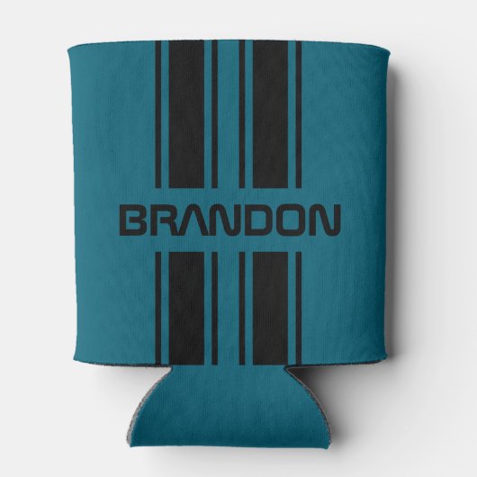 Rafraîchisseur Pour Canette Cool personnalisé Turquoise bleu noir course autom (Dos)