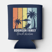 Rafraîchisseur Pour Canette Cool Retro Beach Vacances Custom Navy Blue (Dos)