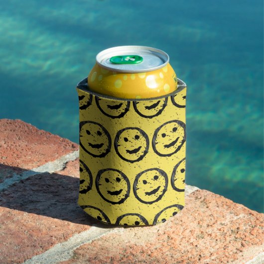 Rafraîchisseur Pour Canette Cool Sardé Joyeux visage souriant motif jaune (Piscine in situ)