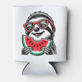Rafraîchisseur Pour Canette Cool Sloth Manger de la pastèque (Devant)