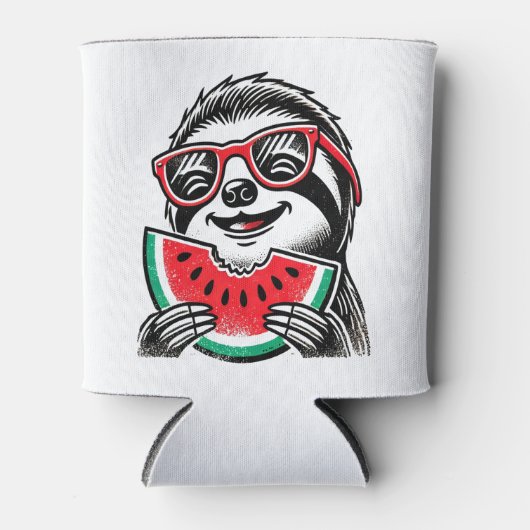 Rafraîchisseur Pour Canette Cool Sloth Manger de la pastèque (Devant)