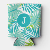 Rafraîchisseur Pour Canette Cool Tropical Feuilles Monogramme (Devant)