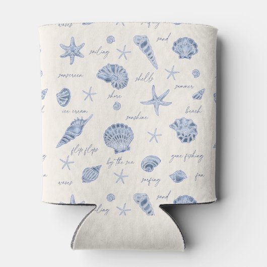 Rafraîchisseur Pour Canette Coques Starfish Sun Fun Texte bleu ID918 (Dos)