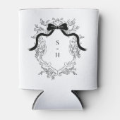 Rafraîchisseur Pour Canette Coquette Bow Crest Monogramme Français Mariage Fav (Devant)