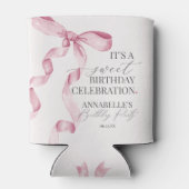 Rafraîchisseur Pour Canette Coquette Rose Bow Girl Fête d'anniversaire Faveurs (Dos)