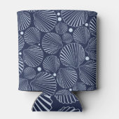 Rafraîchisseur Pour Canette Coquillages bleus, motif de mer d'été. (Dos)