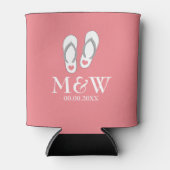 Rafraîchisseur Pour Canette Coral rose flip flops plage mariage peut (Devant)