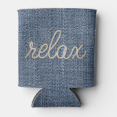 Rafraîchisseur Pour Canette Corde Relax Texte sur Denim Can Cooler (Devant)