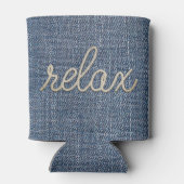 Rafraîchisseur Pour Canette Corde Relax Texte sur Denim Can Cooler (Dos)