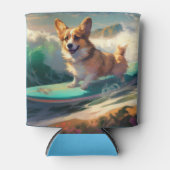 Rafraîchisseur Pour Canette Corgi Beach Surf Peinture (Devant)