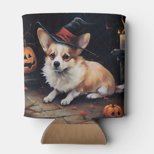 Rafraîchisseur Pour Canette Corgi Citrouille Halloween effroi (Dos)