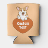 Rafraîchisseur Pour Canette Corgi souriant personnalisé avec coeur (Devant)