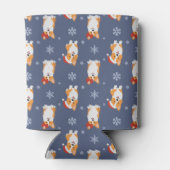 Rafraîchisseur Pour Canette Corgis à Santa Hats et Snowflakes Motif (Dos)