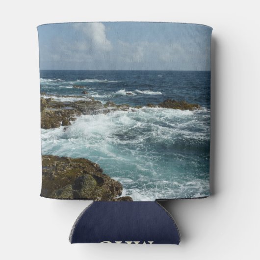 Rafraîchisseur Pour Canette Côte rocheuse d'Aruba et océan bleu (Dos)