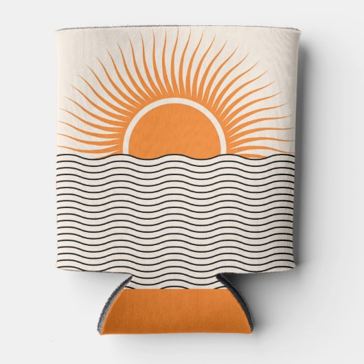 Rafraîchisseur Pour Canette Coucher de soleil Abstrait : décoration boho géomé (Devant)