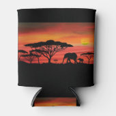 Rafraîchisseur Pour Canette Coucher de soleil éléphant (Devant)