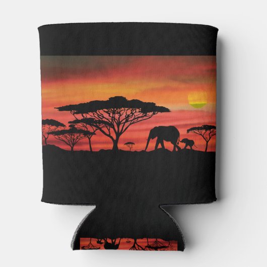 Rafraîchisseur Pour Canette Coucher de soleil éléphant (Dos)