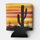 Rafraîchisseur Pour Canette Coucher de soleil géométrique dans le désert (Dos)