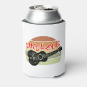 Rafraîchisseur Pour Canette Coucher de soleil rétro Ukulele Dessin désaffecté (Can Dos)