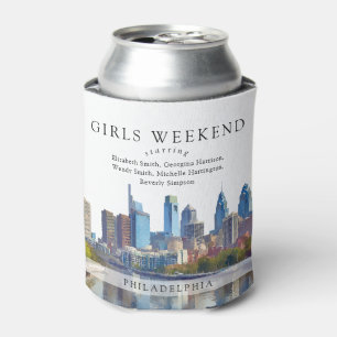 Rafraîchisseur Pour Canette Coucher de soleil sur Philadelphie Aquarelle Week-