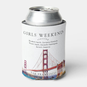Rafraîchisseur Pour Canette Coucher de soleil sur San Francisco Aquarelle Week