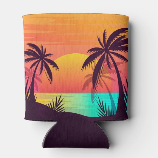 Rafraîchisseur Pour Canette Coucher de soleil tropical (Dos)