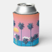 Rafraîchisseur Pour Canette Coucher de soleil tropical : Illustration de plage (Can Dos)