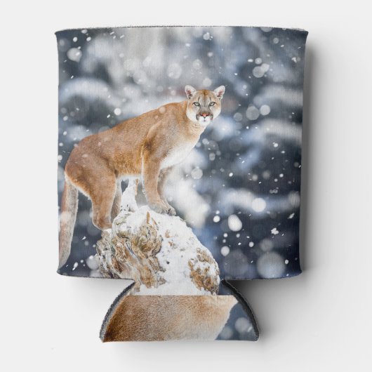 Rafraîchisseur Pour Canette Cougar Winter Mounts Faune Portrait (Devant)