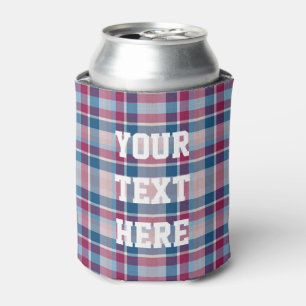 Rafraîchisseur Pour Canette Couleur de texte personnalisé avec plaid classiqu