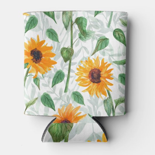 Rafraîchisseur Pour Canette Couleur de tournesol, motif d'été transparent. (Devant)