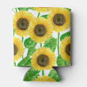 Rafraîchisseur Pour Canette Couleur d'eau des fleurs de soleil (Dos)