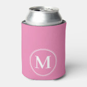 Rafraîchisseur Pour Canette Couleur rose uni Monogramme (Can devant)