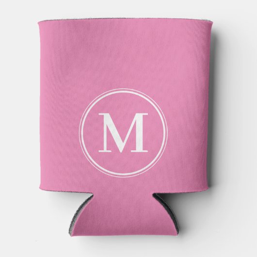 Rafraîchisseur Pour Canette Couleur rose uni Monogramme (Devant)