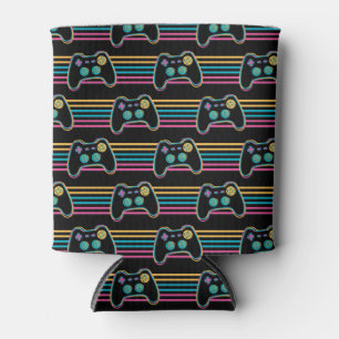 Rafraîchisseur Pour Canette Couleurs néons de Retro Gaming Geek Gamer 80s