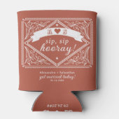 Rafraîchisseur Pour Canette Country Western Rustic Floral Mariage en terre cui (Dos)