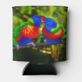 Rafraîchisseur Pour Canette Couple coloré de perroquets de baiser (Devant)