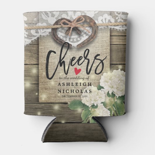 Rafraîchisseur Pour Canette Couple Horseshoe Mariage Cheers to Love Can Cooler (Devant)