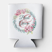 Rafraîchisseur Pour Canette Couronne Fleurie de Mariés (Devant)