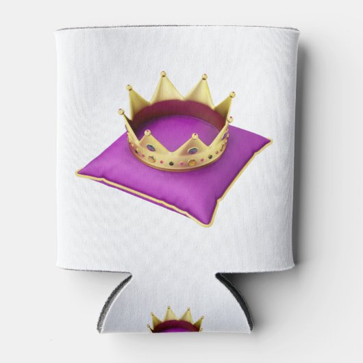 Rafraîchisseur Pour Canette Couronne royale d'or sur coussin violet (Devant)