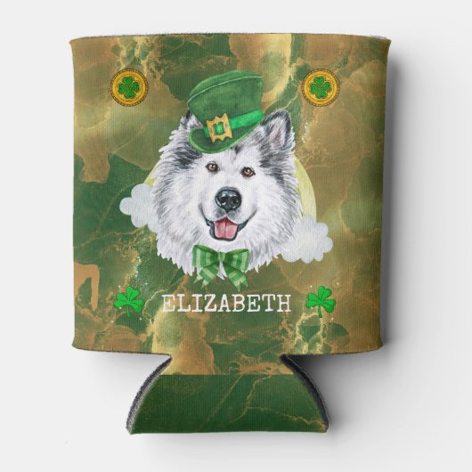 Rafraîchisseur Pour Canette Coutume Alaskan Malamute Gold St. Patricks (Devant)