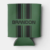 Rafraîchisseur Pour Canette Coutume Vert foncé noir course automobile Stripes (Devant)