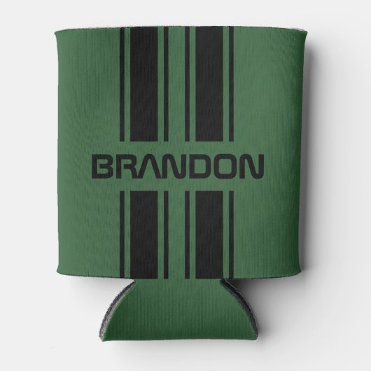 Rafraîchisseur Pour Canette Coutume Vert foncé noir course automobile Stripes  (Devant)